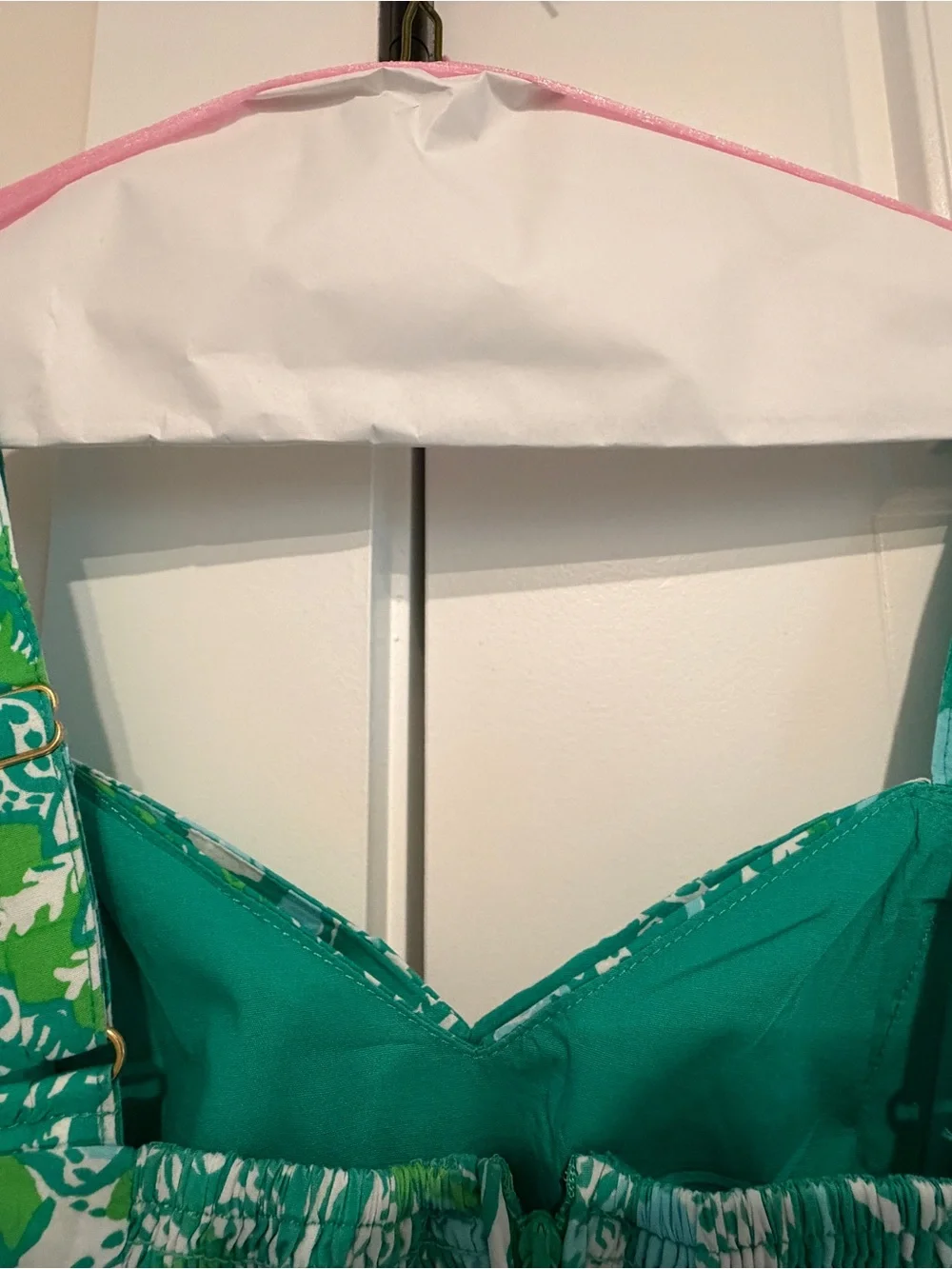 Lilly Pulitzer Green & Teal Floral Romper - Picture 5 of 6